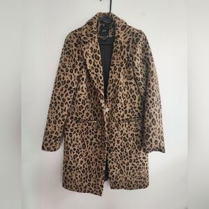 Forever 21 Leopard Pea Coat